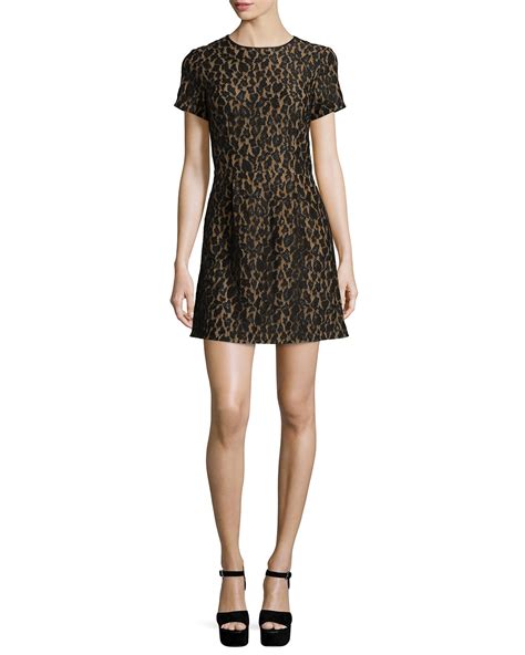 michael kors short sleeves dress black white pattern|Michael Kors black pleated dress.